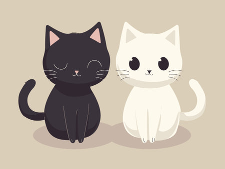 cute cat couple icon vector illustration graphic design vector illustration graphic designのイラスト素材
