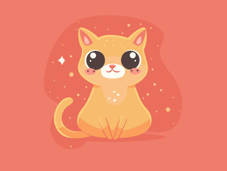 cute cat animal kawaii character icon vector illustration designicon