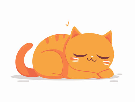 cute cat sleeping icon over white background, colorful design. vector illustrationのイラスト素材