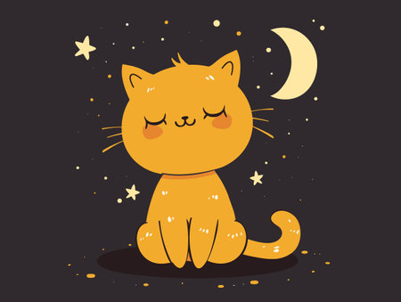 Cute cat cartoon design, Kawaii expression cute character funny and emoticon theme Vector illustrationのイラスト素材