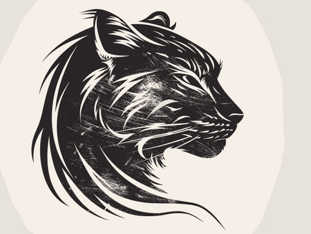 Tiger head. Vector illustration for tattoo or t-shirt design.のイラスト素材