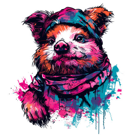 Cute chihuahua dog in a bandana. Vector illustrationのイラスト素材
