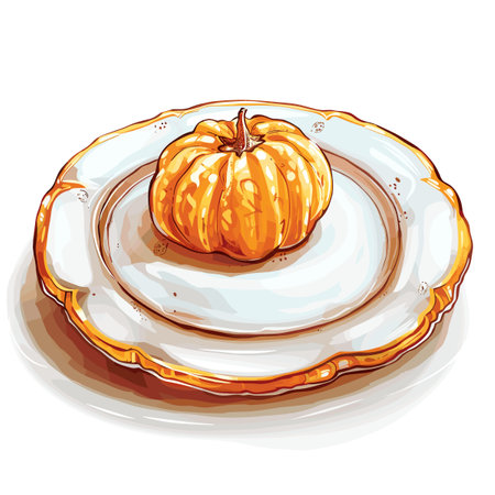 Pumpkin in the shell on a white background. Vector illustration.のイラスト素材