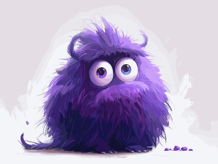 A purple monster with a big mouth and angry eyes. It looks like it's about to bite someoneのイラスト素材