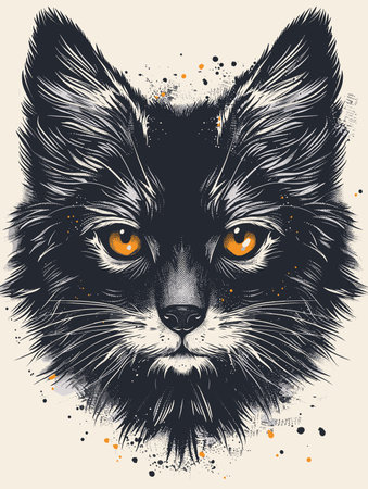 Portrait of a cat. Vector illustration. Grunge style.のイラスト素材