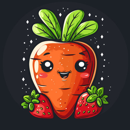 Cute cartoon vegetable icon character simple vector illustrationのイラスト素材
