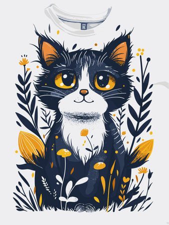 Sailor cat. Hand drawn vector illustration in sketch style.のイラスト素材