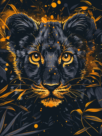 Lion head vector illustration. Hand drawn sketch of wild animal.のイラスト素材