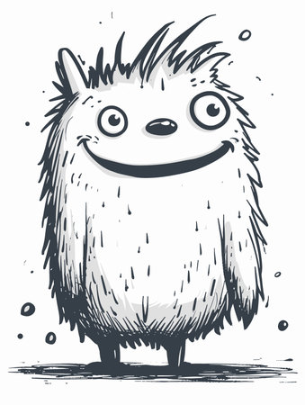 Cute cartoon hedgehog. Hand drawn vector illustration isolated on white background.のイラスト素材