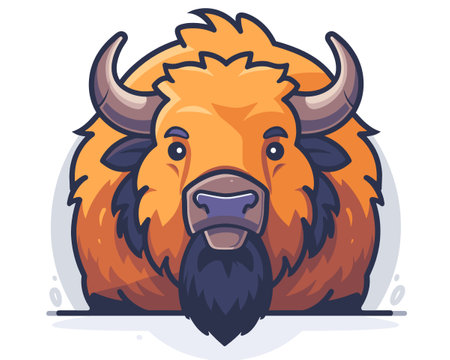 Illustration of a Bison Mascot Character Mascotのイラスト素材
