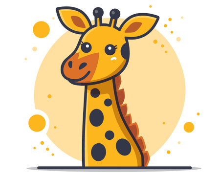 Cute cartoon giraffe. Vector illustration of a giraffe.のイラスト素材