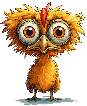 Cute cartoon owl with big eyes. Vector illustration isolated on white background.のイラスト素材