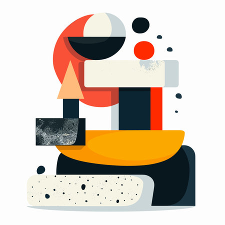 Abstract composition with geometric shapes. Vector illustration in a flat style.のイラスト素材