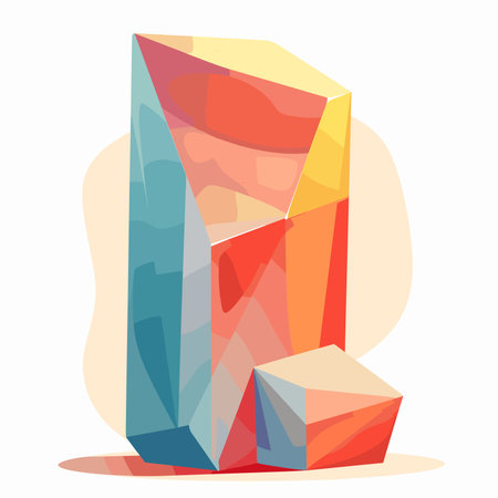 Colorful geometric shape. Vector illustration in flat style. Isolated on white background.のイラスト素材