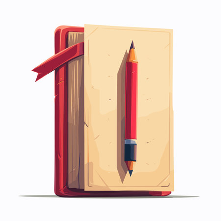 Pencil and notebook. Vector illustration isolated on a white background.のイラスト素材