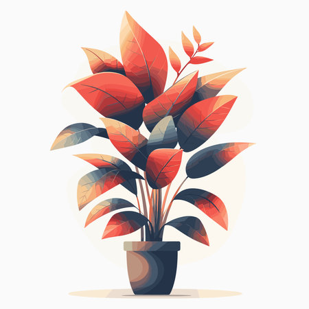 Indoor plant in a pot. Vector illustration on white background.のイラスト素材