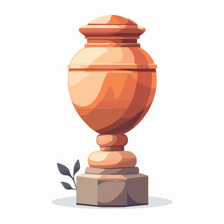 Ceramic vase isolated on white background. Vector illustration.のイラスト素材