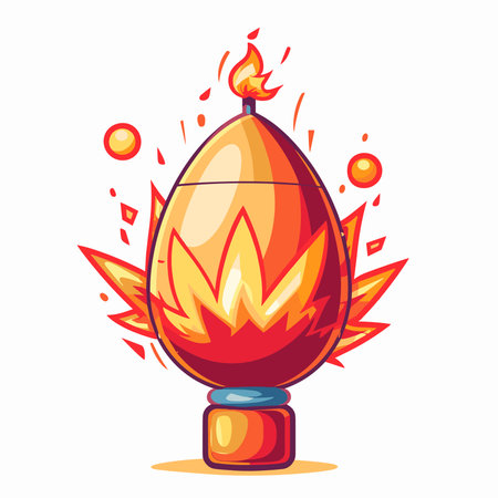 Cartoon fire torch icon. Cartoon illustration of fire torch icon for web designのイラスト素材