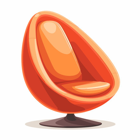 Orange armchair isolated on white background. Vector illustration in cartoon style.のイラスト素材
