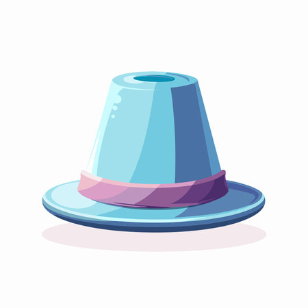 Illustration of a hat with a ribbon on a white background.のイラスト素材