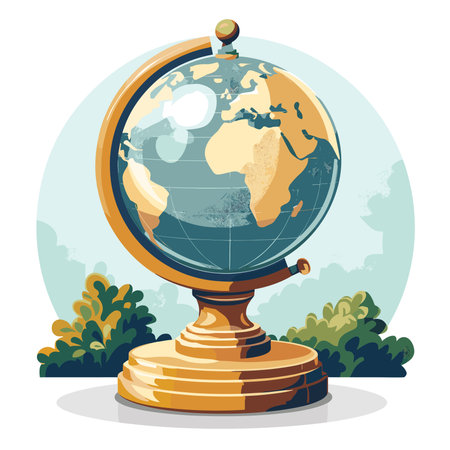 Vector illustration of a globe on a white background. Vector illustration.のイラスト素材