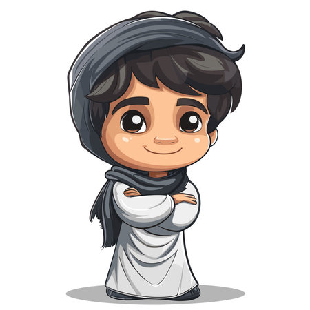 Vector illustration of a cute little boy dressed like a Jesusのイラスト素材