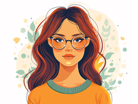 Portrait of a beautiful young woman in sunglasses. Vector illustration.のイラスト素材