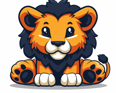 Lion Mascot Cartoon Mascot Character Vector Illustrationのイラスト素材