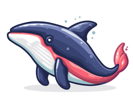Cartoon killer whale. Vector illustration of a cute cartoon killer whale.のイラスト素材