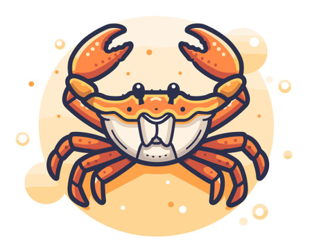 Crab. Seafood icon. Vector illustration in cartoon style.のイラスト素材