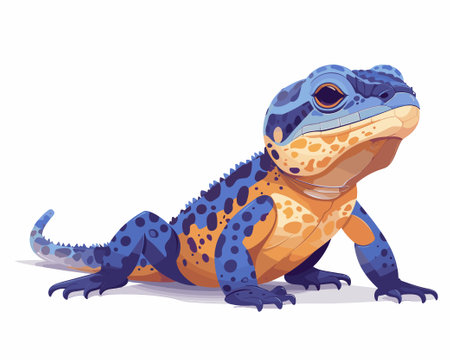 Cute cartoon lizard. Vector illustration isolated on a white background.のイラスト素材