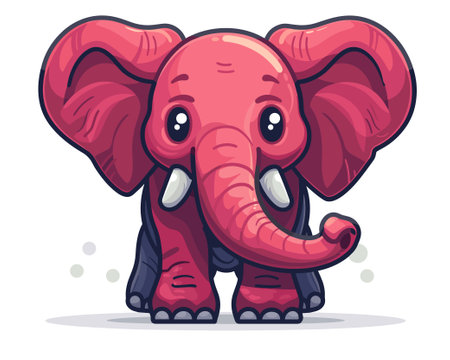Cute cartoon elephant. Vector illustration isolated on a white background.のイラスト素材