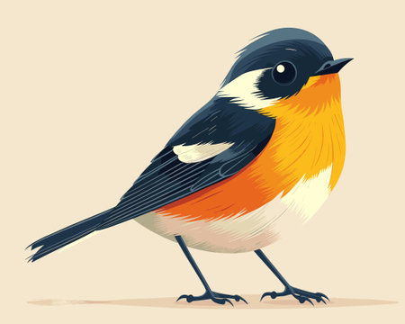 vector illustration of a cute little bullfinch on a light backgroundのイラスト素材
