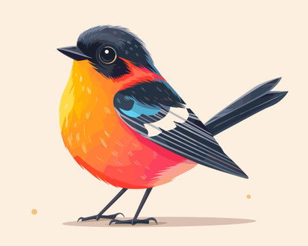 Vector illustration of a bullfinch on a light background. Isolated.のイラスト素材