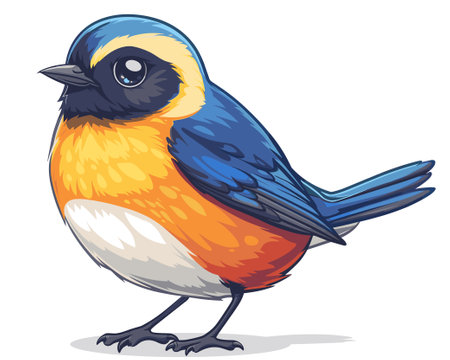 Vector illustration of a cute bird on a white background. Cartoon style.のイラスト素材
