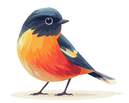 Bullfinch bird isolated on a white background. Vector illustration.のイラスト素材