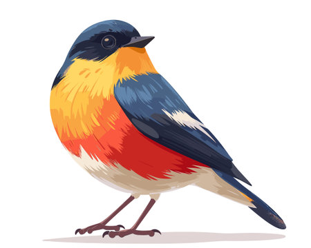 Bullfinch bird isolated on a white background. Vector illustration.のイラスト素材