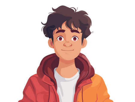 cute boy with winter clothes avatar character vector illustration design vector illustration designのイラスト素材