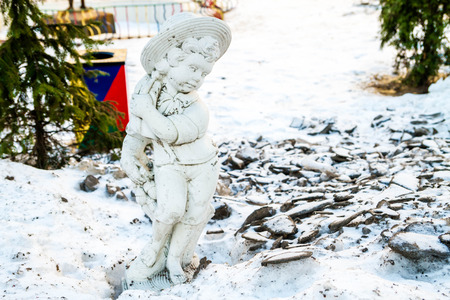 white sculpture in the winterの写真素材