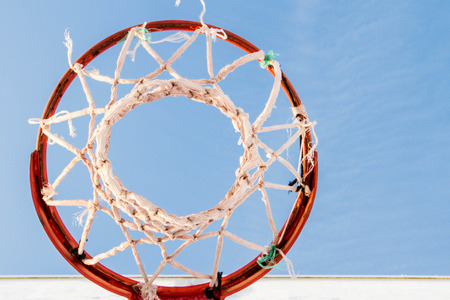 basketball Hoop with backboard sports stadiumの写真素材
