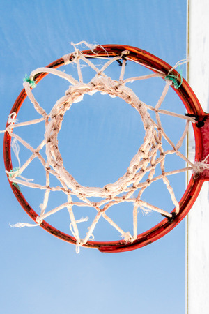basketball Hoop with backboard sports stadiumの写真素材