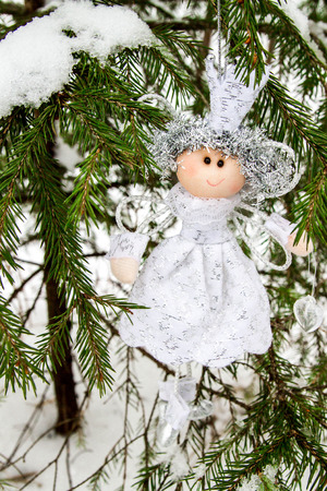 The angel on the Christmas treeの写真素材