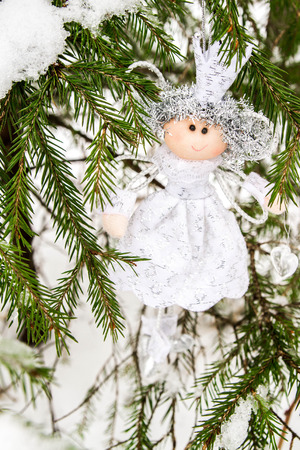 The angel on the Christmas treeの写真素材