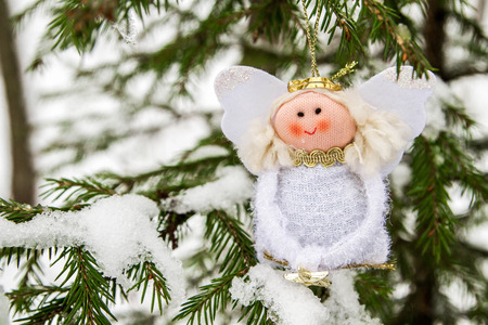 The angel on the Christmas treeの写真素材