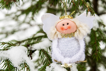 The angel on the Christmas treeの写真素材
