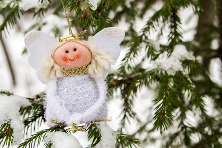 The angel on the Christmas treeの写真素材