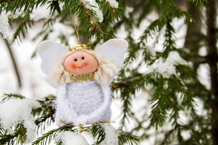 The angel on the Christmas treeの写真素材