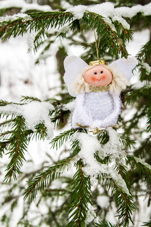 The angel on the Christmas treeの写真素材