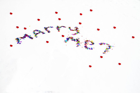 The inscription on snow marry meの写真素材