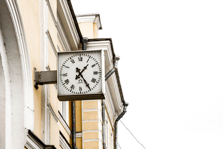 Lomonosov, St. Petersburg, Russia-February 12, 2015.The clock on the station building of Lomonosov St. Petersburgのeditorial素材